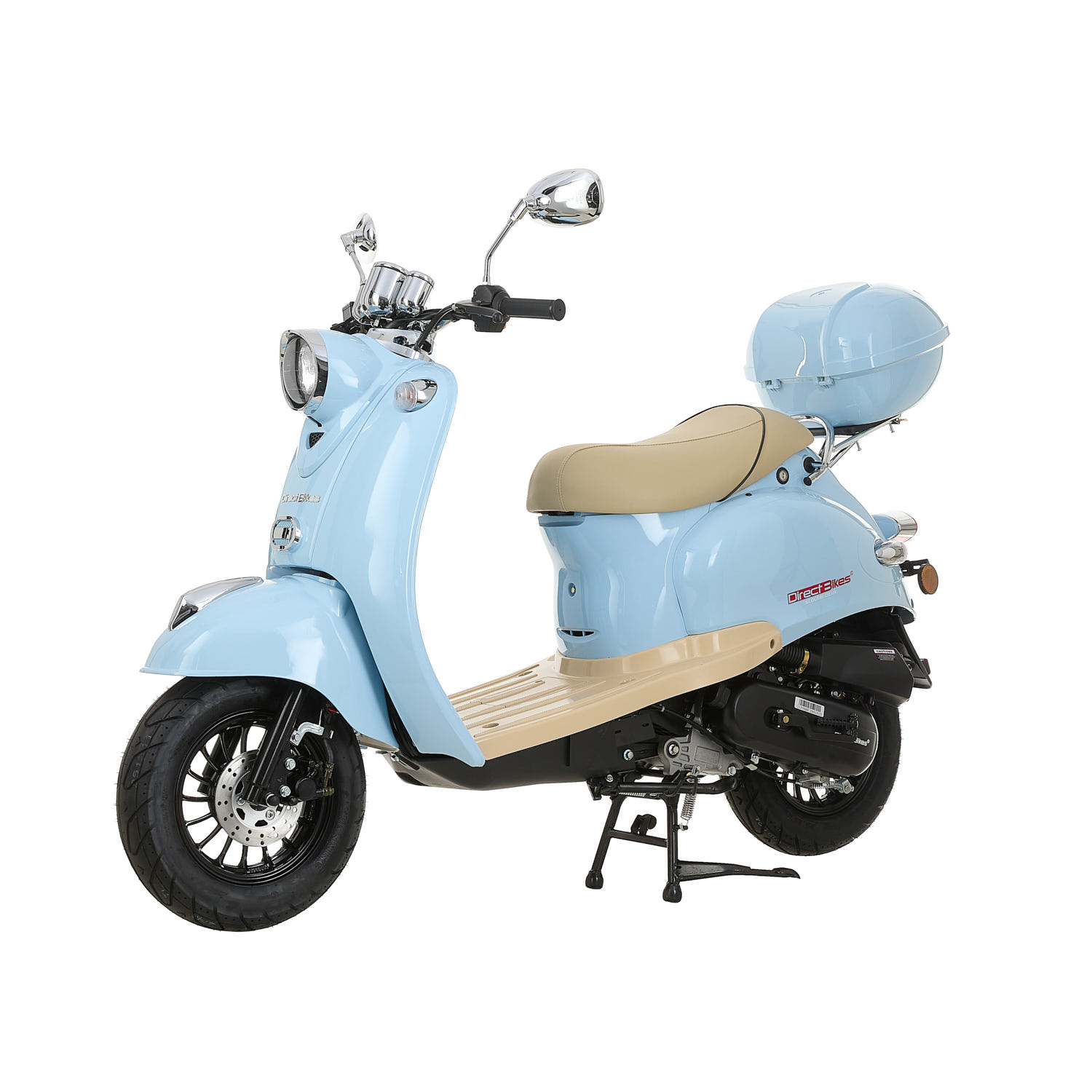 50cc Scooter - Buy Direct Bikes Retro 50cc Scooters Light Blue
